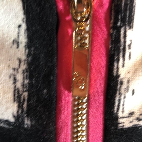 Eliza J Dress sz 6 white polyester knit sheath, 3/4 sleeve, black grid, lined - Picture 7 of 15